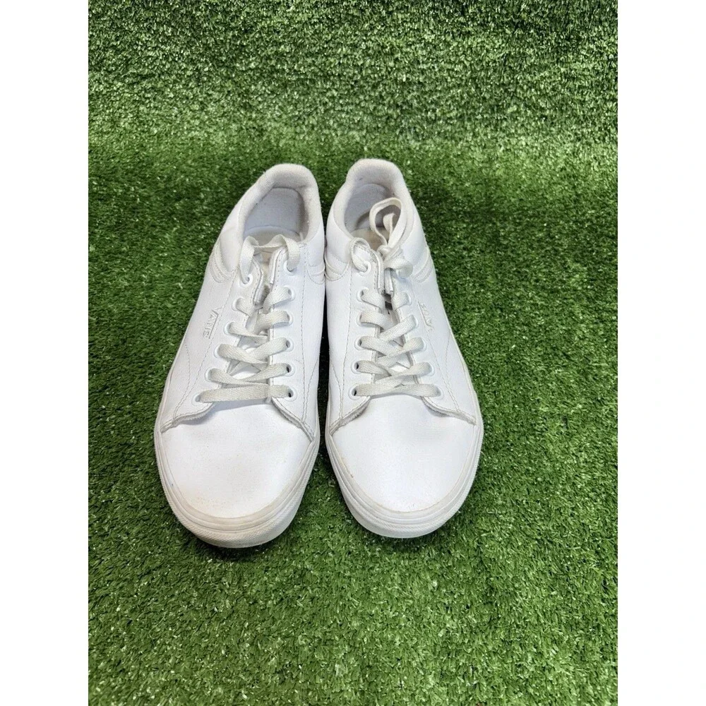 VANS Off The Wall Seldan Shoes Womens Size 8 Leather Sneakers White Low 500714